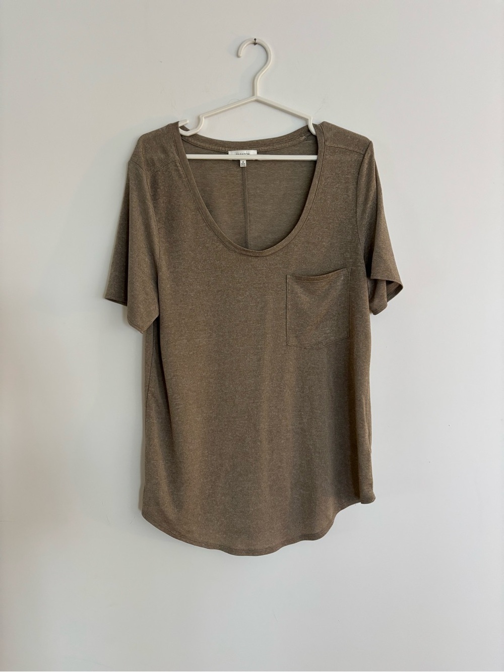 Babaton Taupe Scoop Pocket Tee